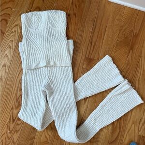 Revolve NBD Tara Boucle cream knit set